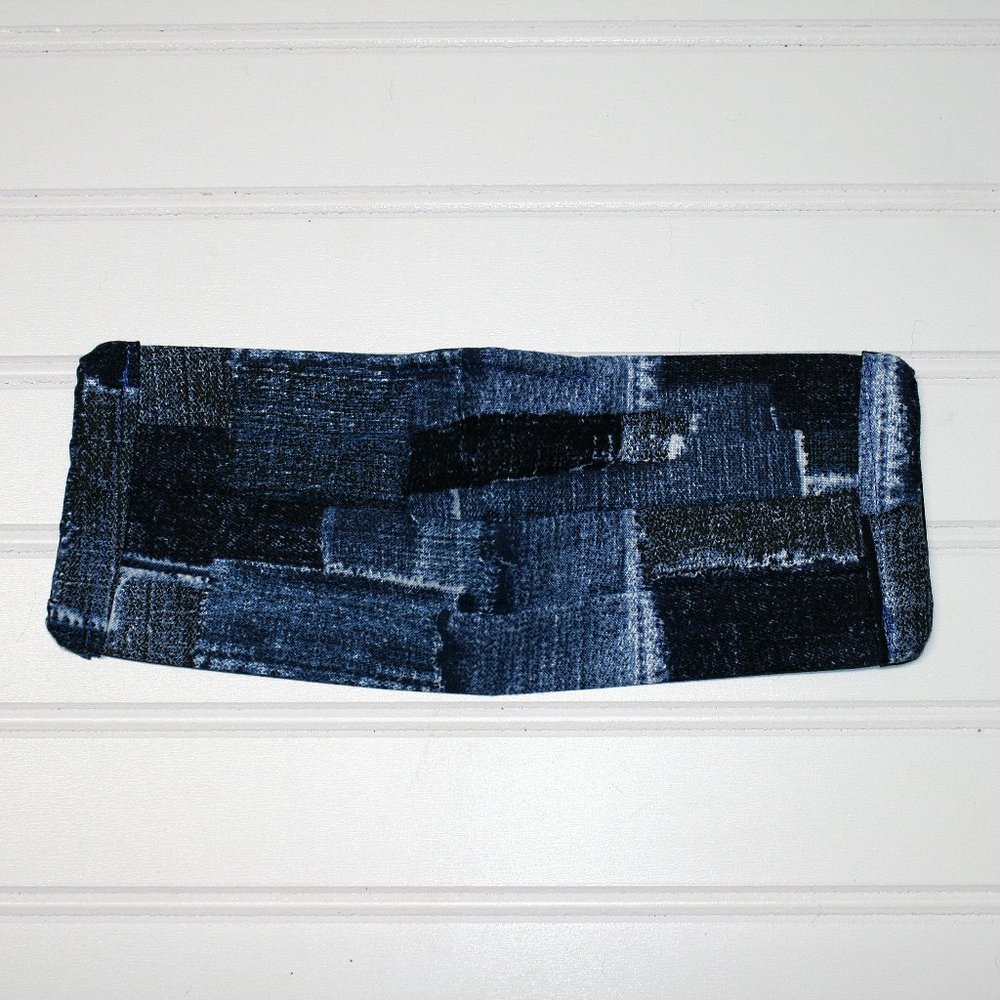 HANDMADE Cloth Denim Patchwork Face Mask Pocket - Picture 4 of 7